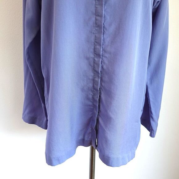 J.Jill Pure Jill is 100% Tencel Collarless Button Down Blue Periwinkle Size XS - Picture 3 of 16